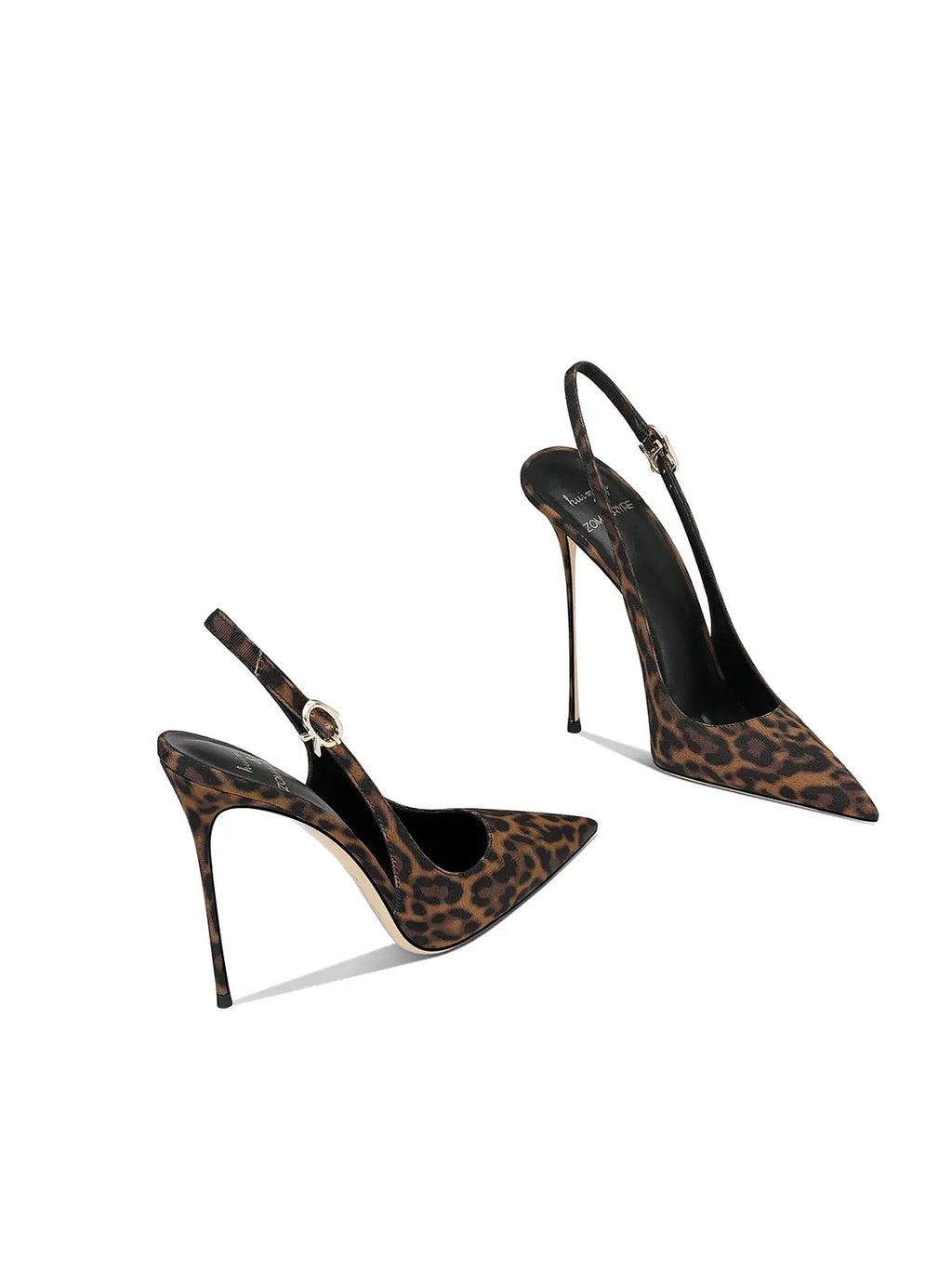 Leopard Pattern Pointed French Luxury Small Comfortable Thin Heel Versatile High Heel Sandals for Women LADYLYS