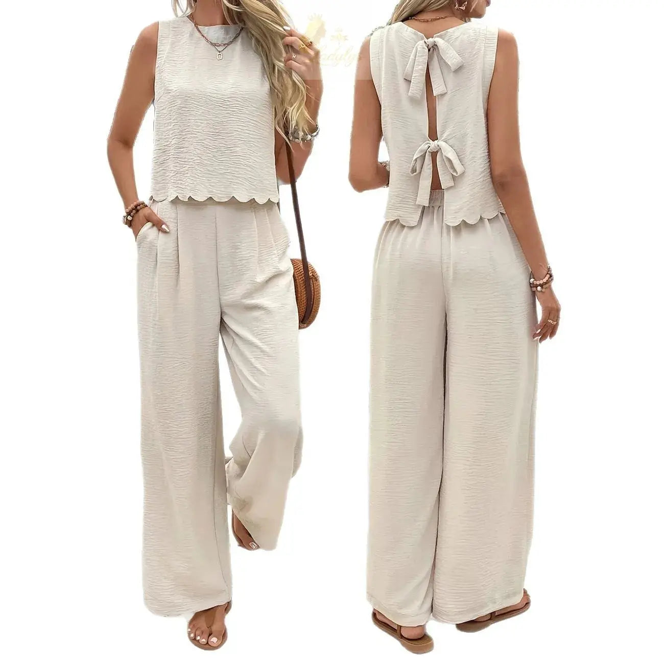 Summer New Women's Fashion Sleeveless Tank Top Casual Pants Set LADYLYS