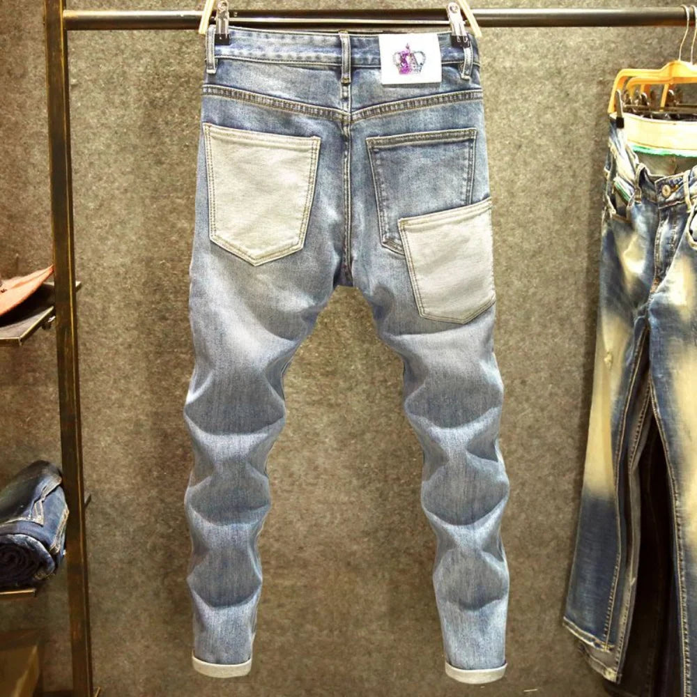 Denim jeans droit usé classique pantalons hombre y2k streetwear