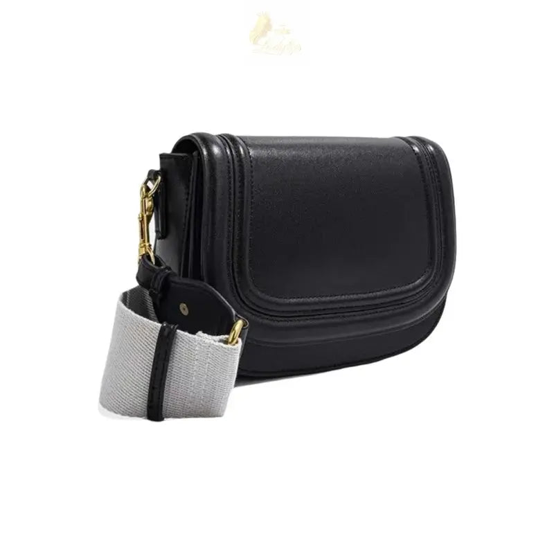 Crossbody Saddlebag with Wide Shoulder Strap Underarm Bag Street Trend PU LADYLYS