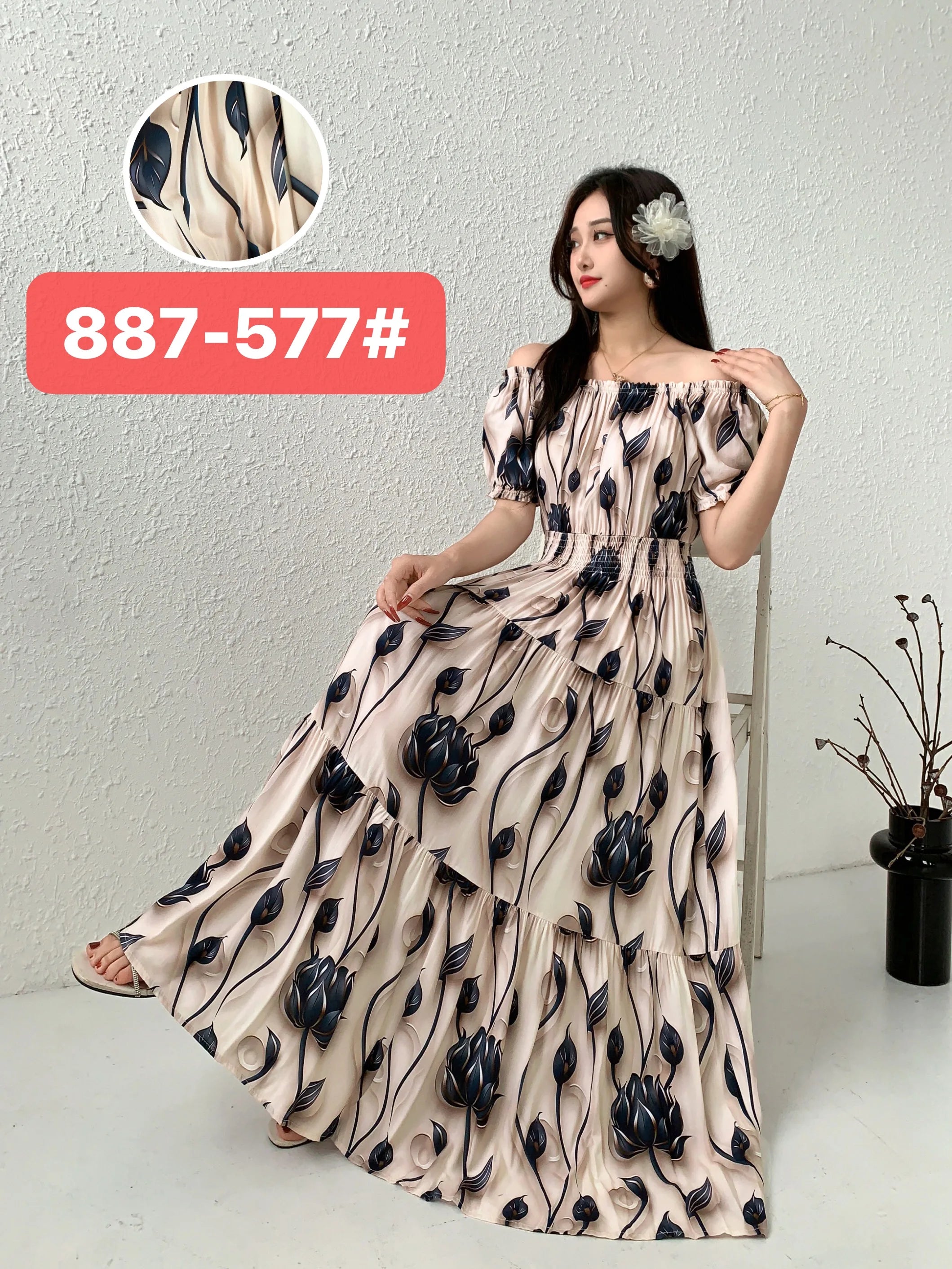 Women Summer Indian Clothes Bohemian Cotton Linen Floral dress LADYLYS