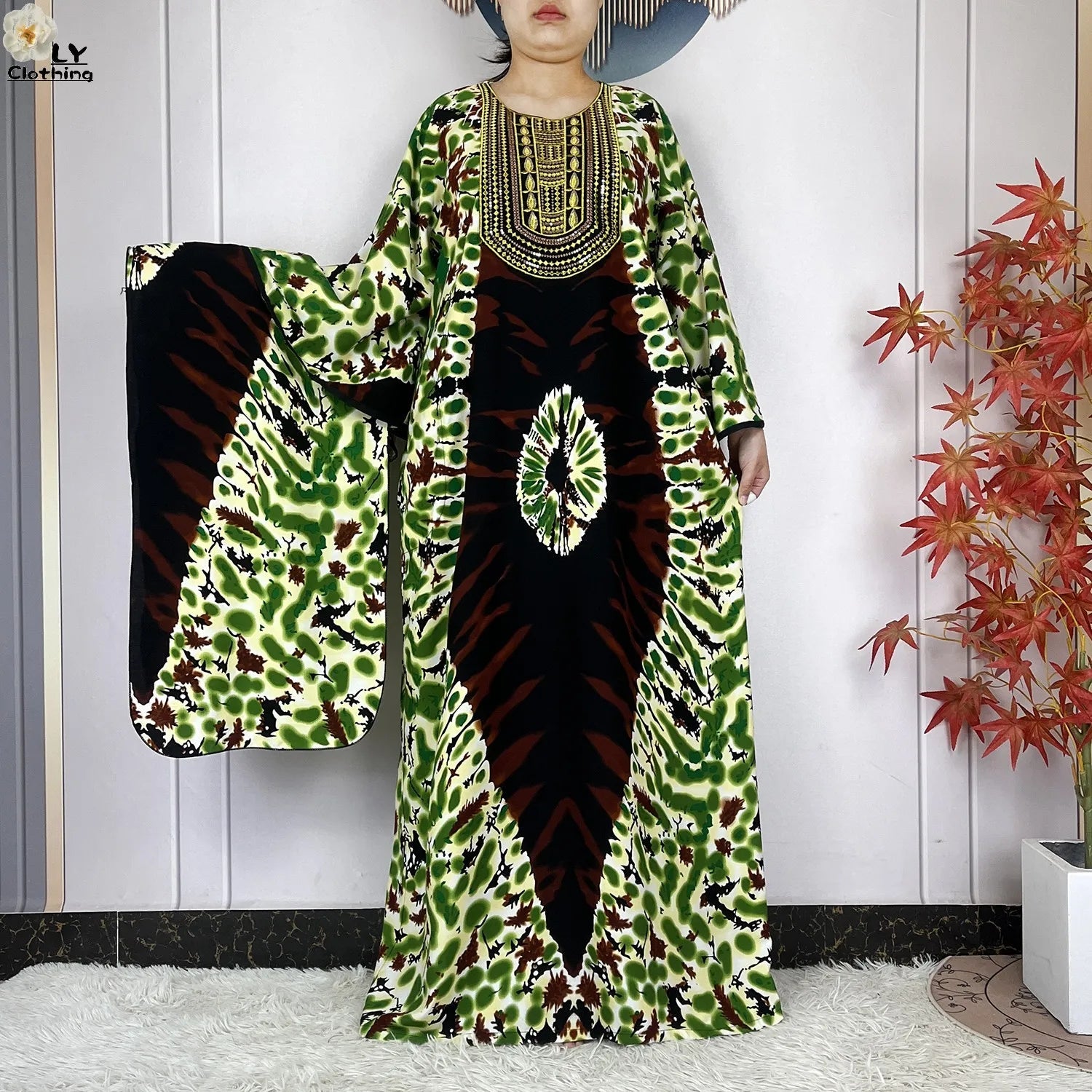 Summer Dress Bat Sleeve Casual Fashion Embroidered Round Neck LADYLYS