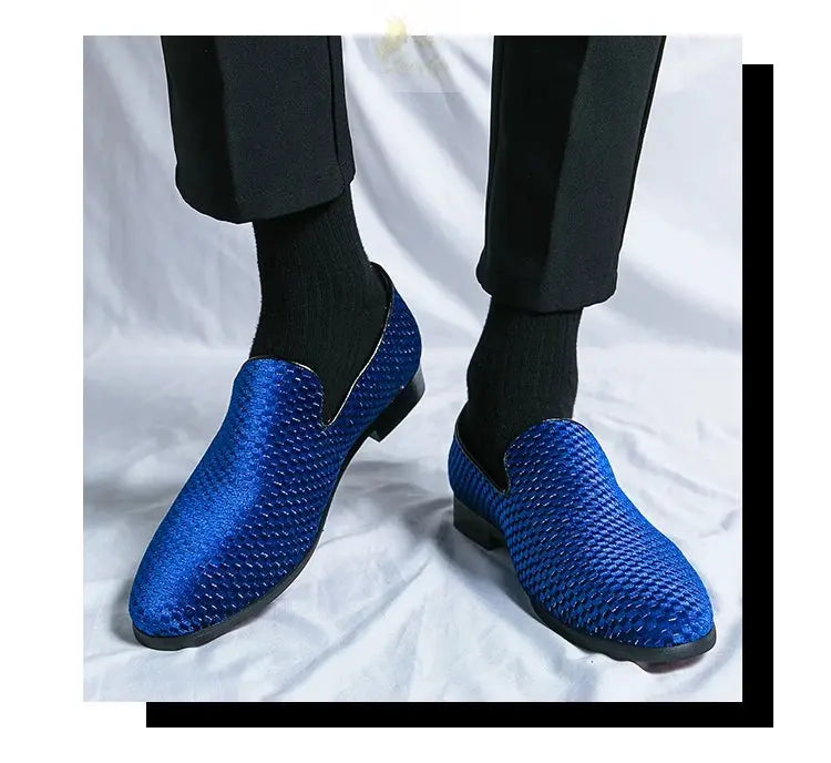 Velvet Men Loafers Luxury Brand Shoes Slip on Pointed Toe LADYLYS