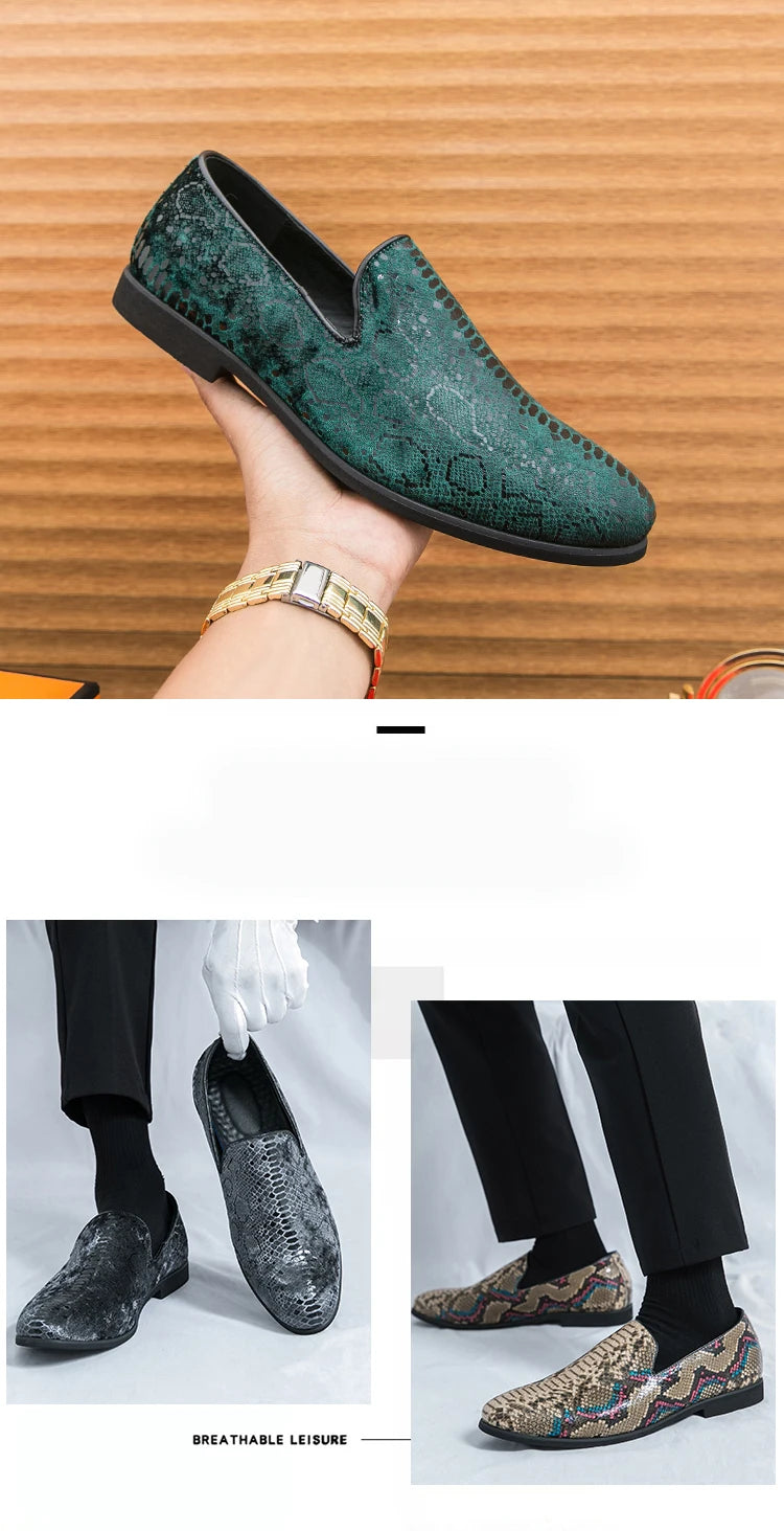 Serpentine Leather Casual Social Shoes LADYLYS