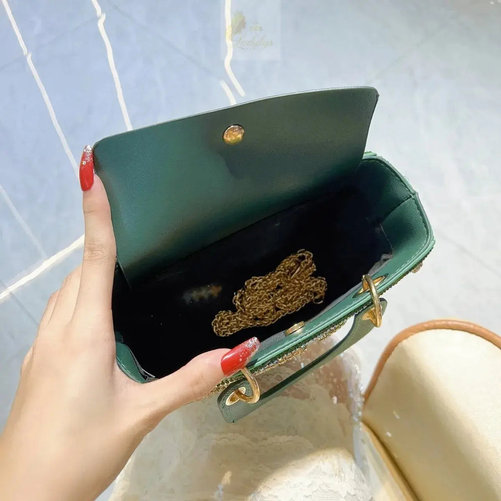 Luxury Women Shoulder Crossbody Evening Handbag Diamond Decoration Long Chain Bag LADYLYS