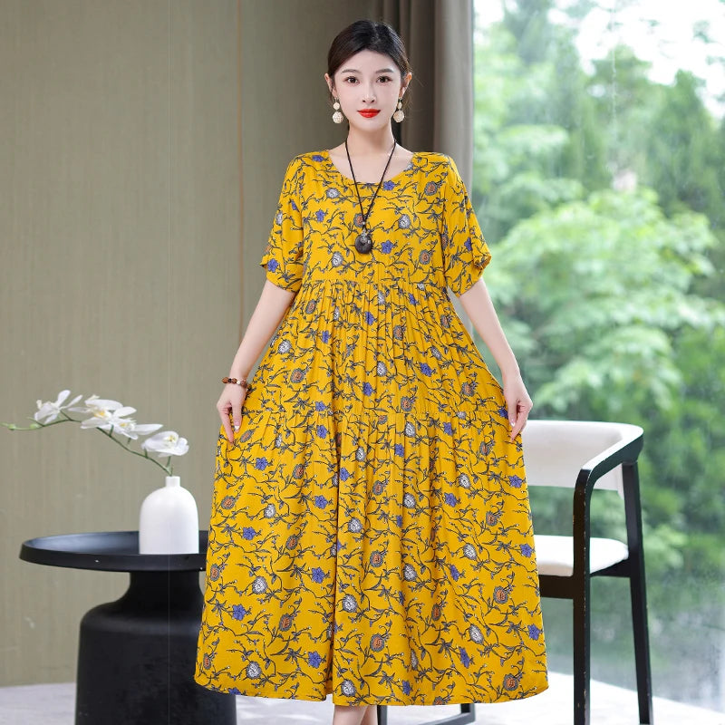 Summer Dresses Cotton Vintage Casual Print LADYLYS