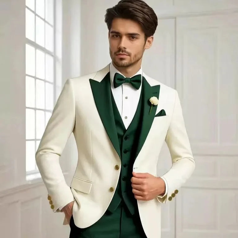 Men's Tailored Suit Three-Piece Set Casual Wedding Groomsmen LADYLYS
