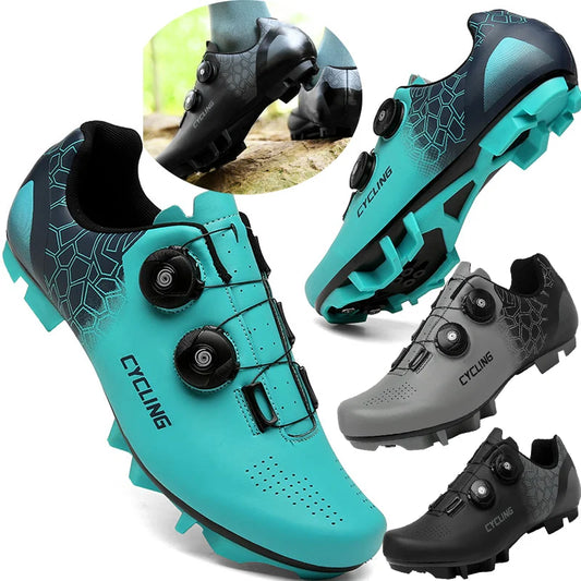 Chaussures de cyclisme pour hommes, de montagne pratiques à double boucle rotative