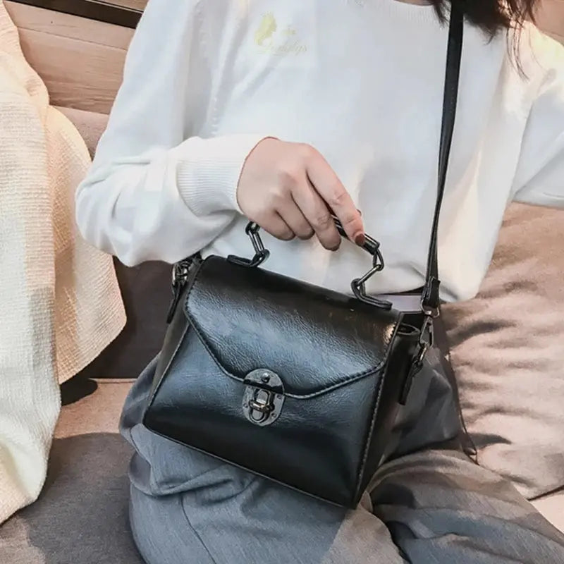 Vintage PU Leather Small Top-handle Ladies Luxury Messenger Bags LADYLYS