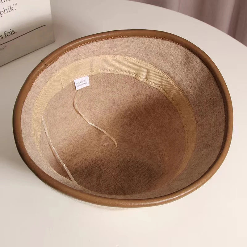 Chapeau melon en laine pour femme, nouveau style, automne, hiver, élégance