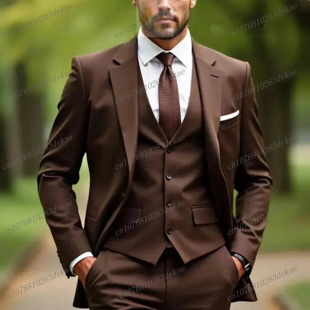Business Male Tuxedos 3 Piece Set Jacket Vest Pants LADYLYS