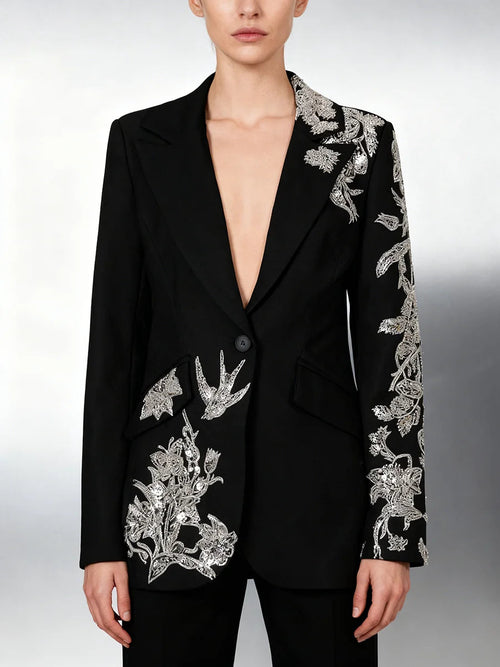 Blazers for Women Lapel Long Sleeves Tunic Elegant LADYLYS