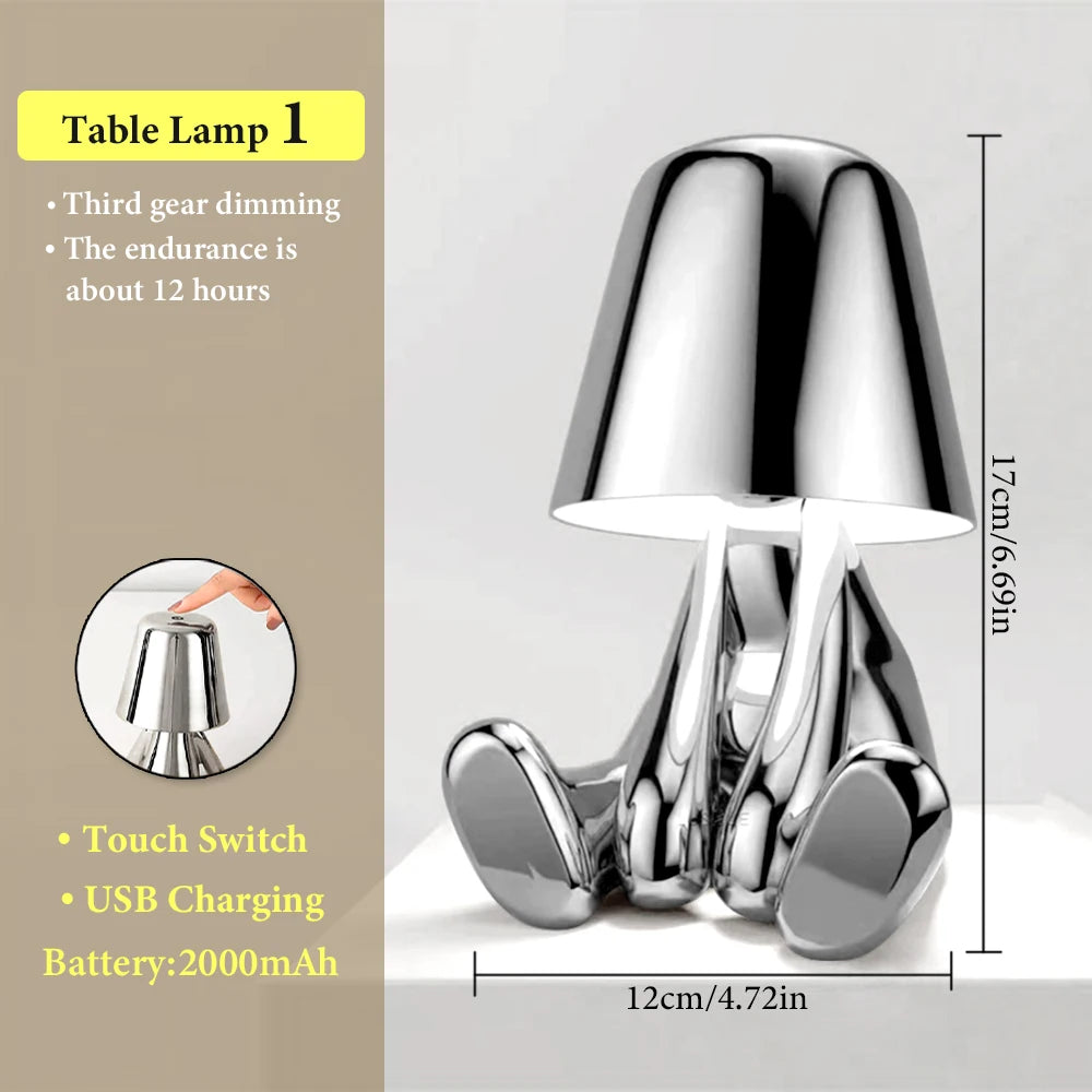 Lampe Italienne de Table Chambre Tactile Chevet LED éclairage de Nuit Décor Lampe