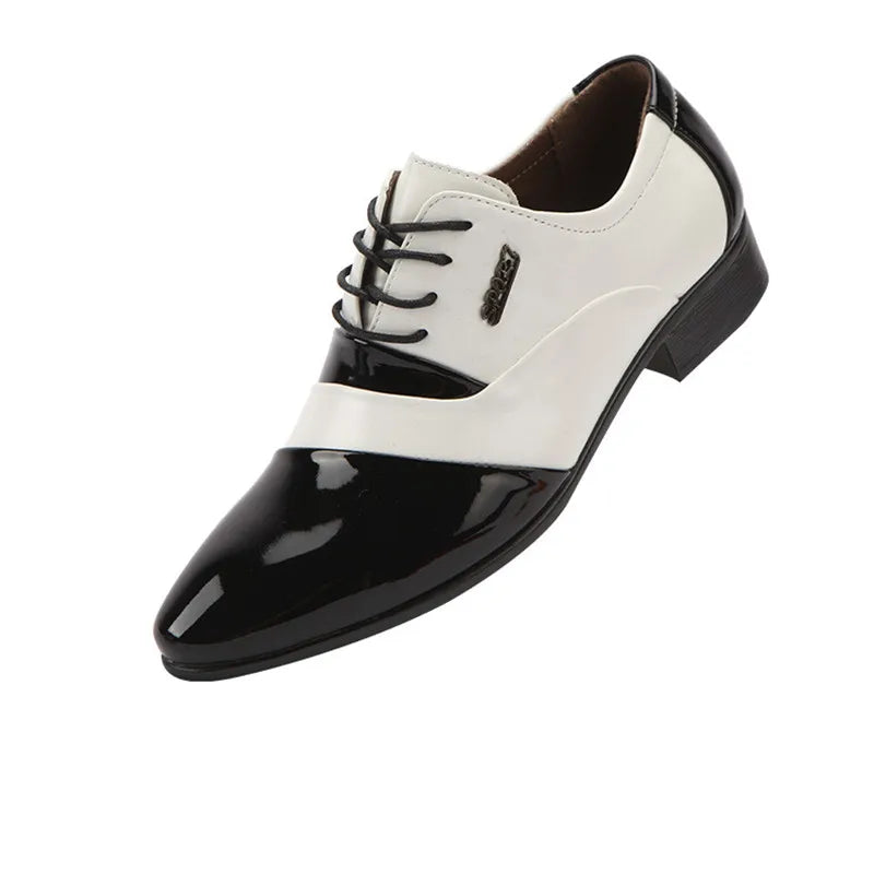 Chaussures habillées couleur unie Premium en cuir verni blanc