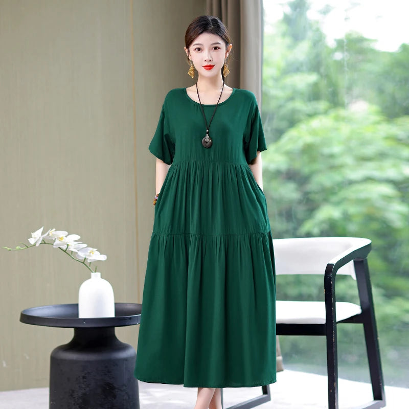 Summer Dresses Cotton Vintage Casual Print LADYLYS