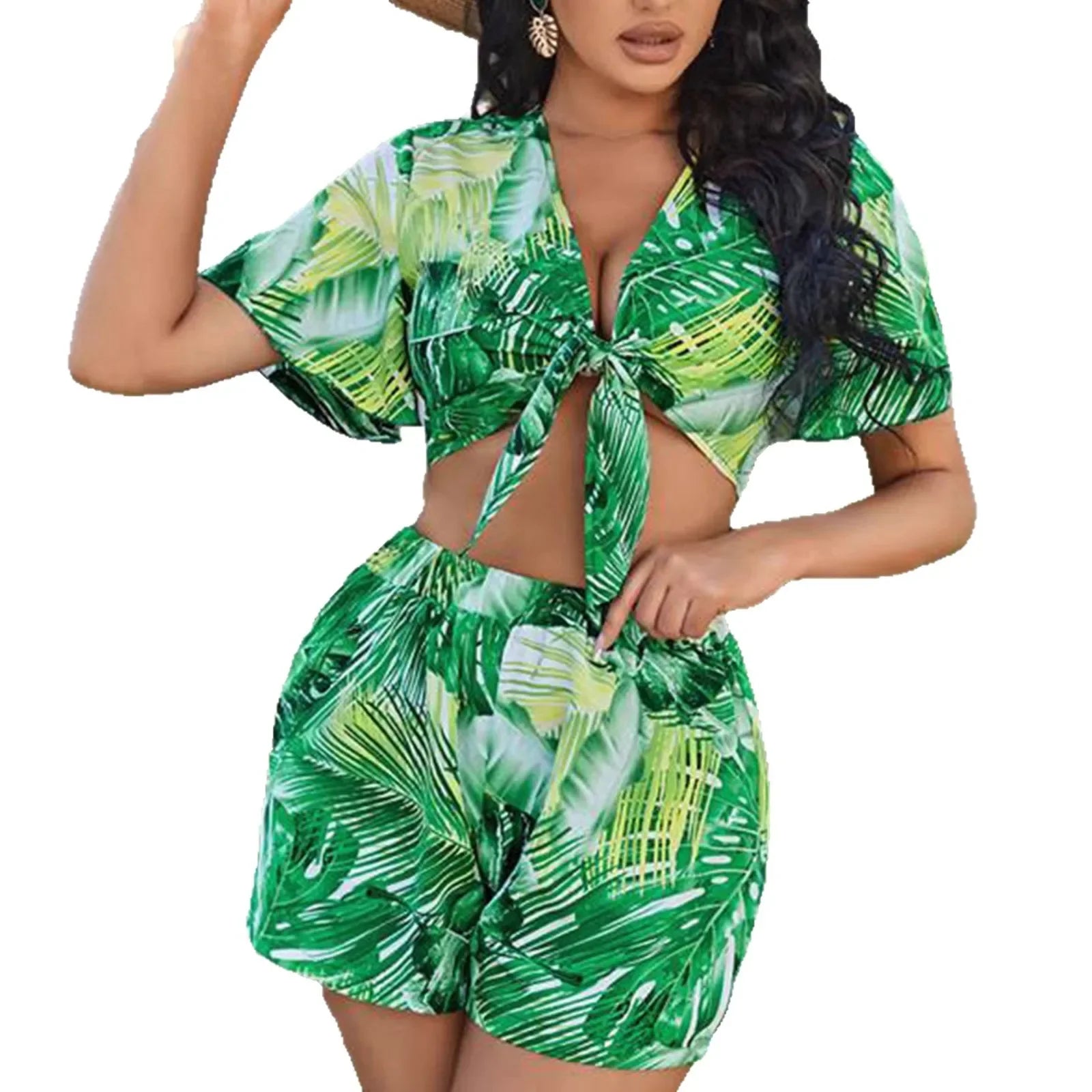 Tropical Print Two-Piece Set Women's Summer New Style LADYLYS