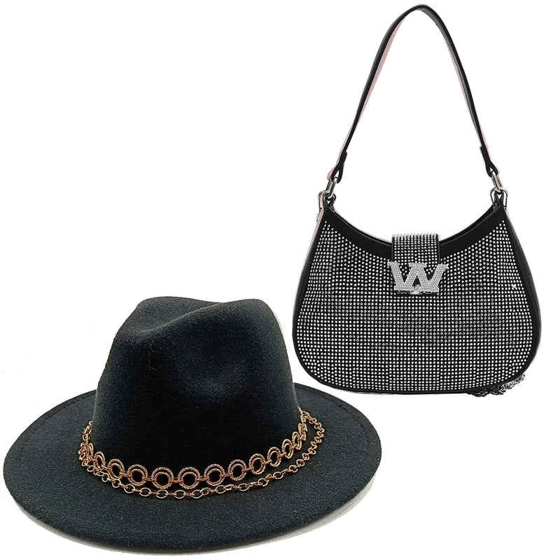 Fedoras – ensemble de chapeaux 2 pièces, accessoires de luxe, grand sac d'épissure