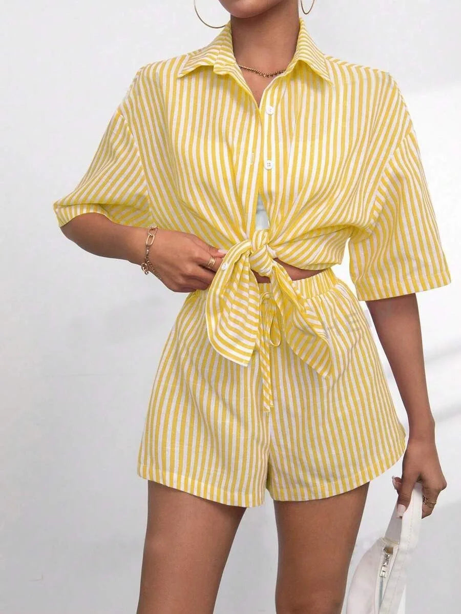 Set for spring and summer, featuring a collared button up cardigan LADYLYS