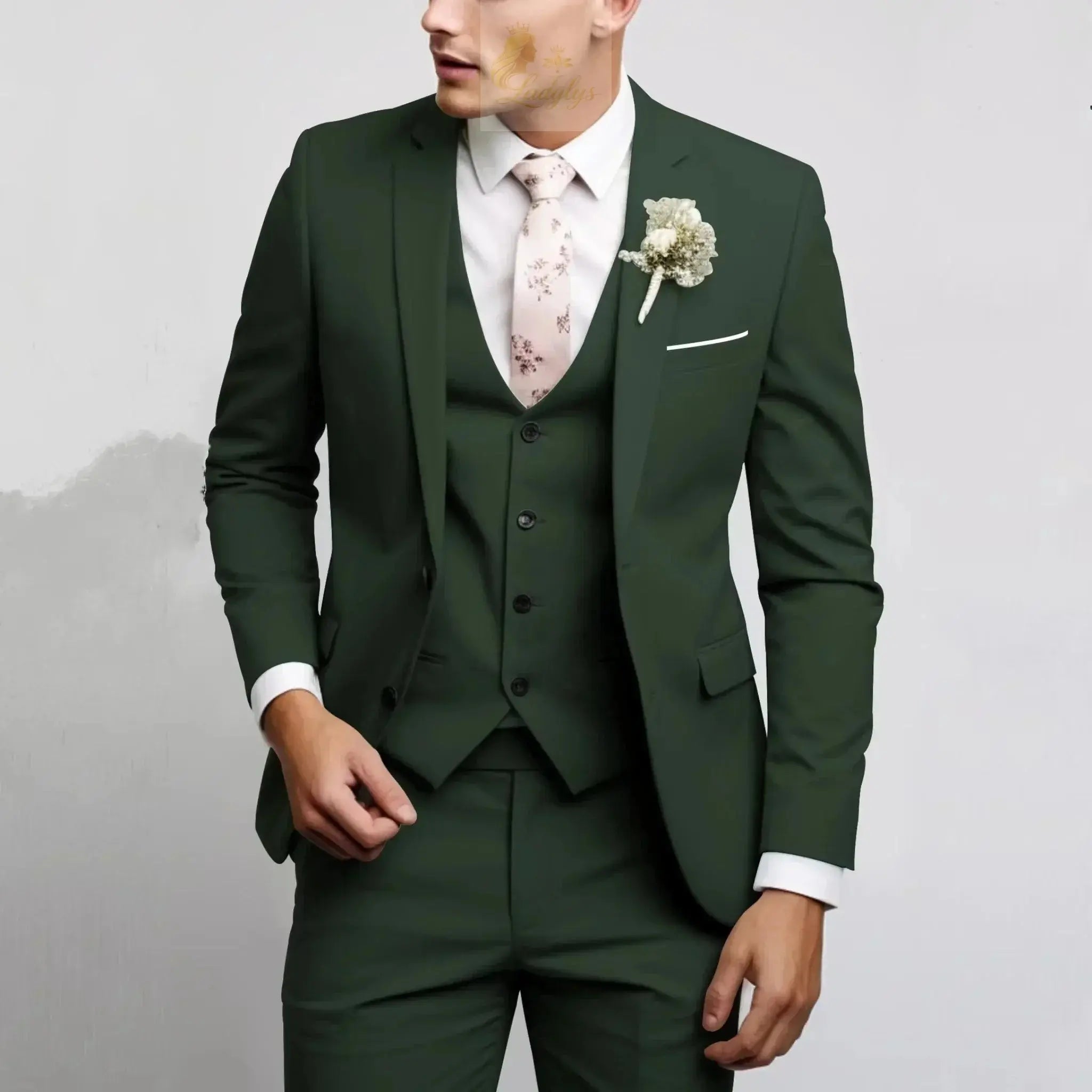 Men's Suits Regular Fit 3 Piece Elegant Tuxedos Set LADYLYS