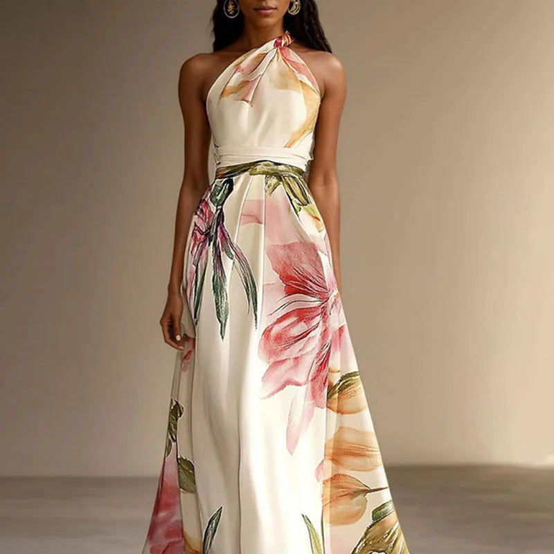 Vestido Sexy Bohemian Beach Holiday Dress Woman Elegant Floral Prin LADYLYS