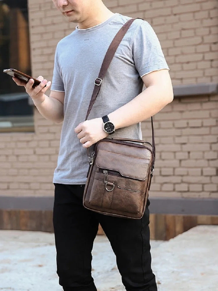 Single-shoulder crossbody bag hand-held vertical large-capacity leather bag breathable and wear-resistant LADYLYS