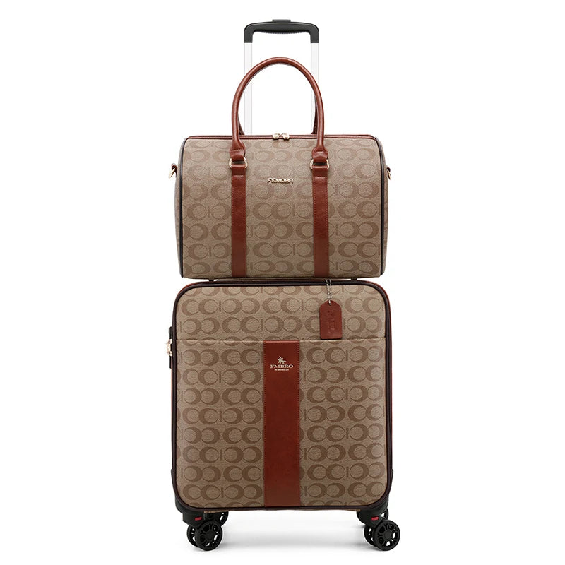 Ensembles de bagages de voyage en cuir pu de luxe valise a roulettes Matutina Chic