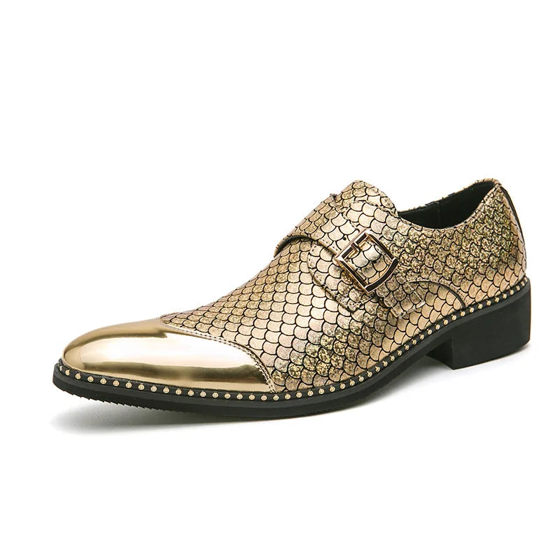 Glitter Men Formal Shoes Moccasins Italian Leather Luxury Fashion LADYLYS