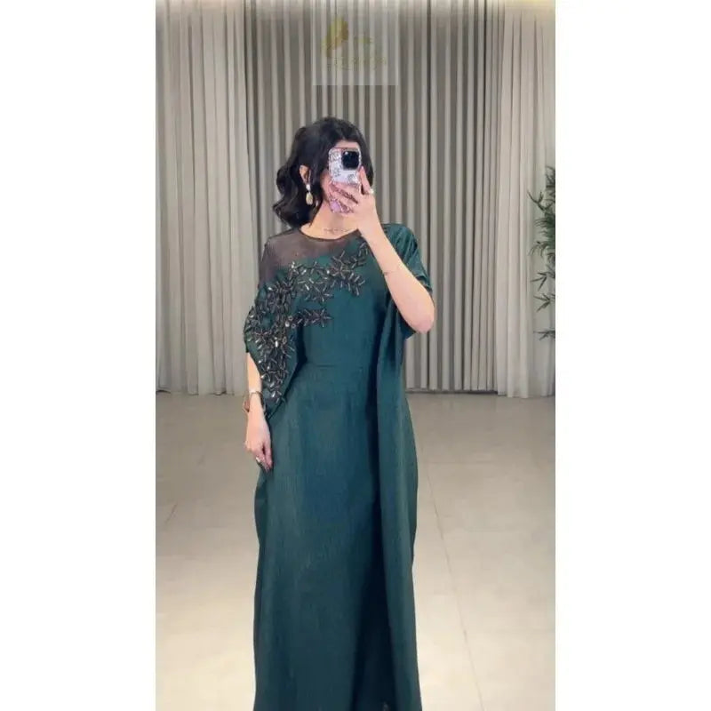 Abaya for Women Floral Lace Ethnic Moroccan Dress Muslim Dubai Attire Islamic Clothes LADYLYS