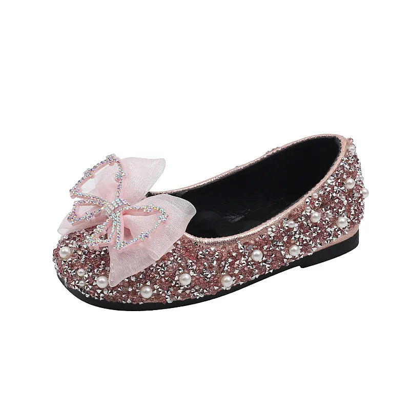 AINYFU Nœud Princesse Chaussures Filles Couleur Paillettes