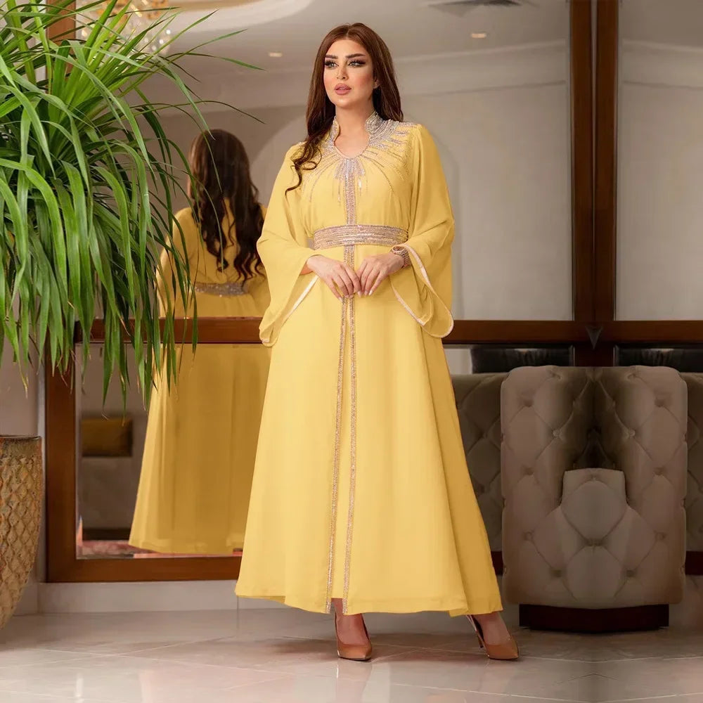 Luxury Abaya Diamonds Muslim Elegant Women Dresses LADYLYS