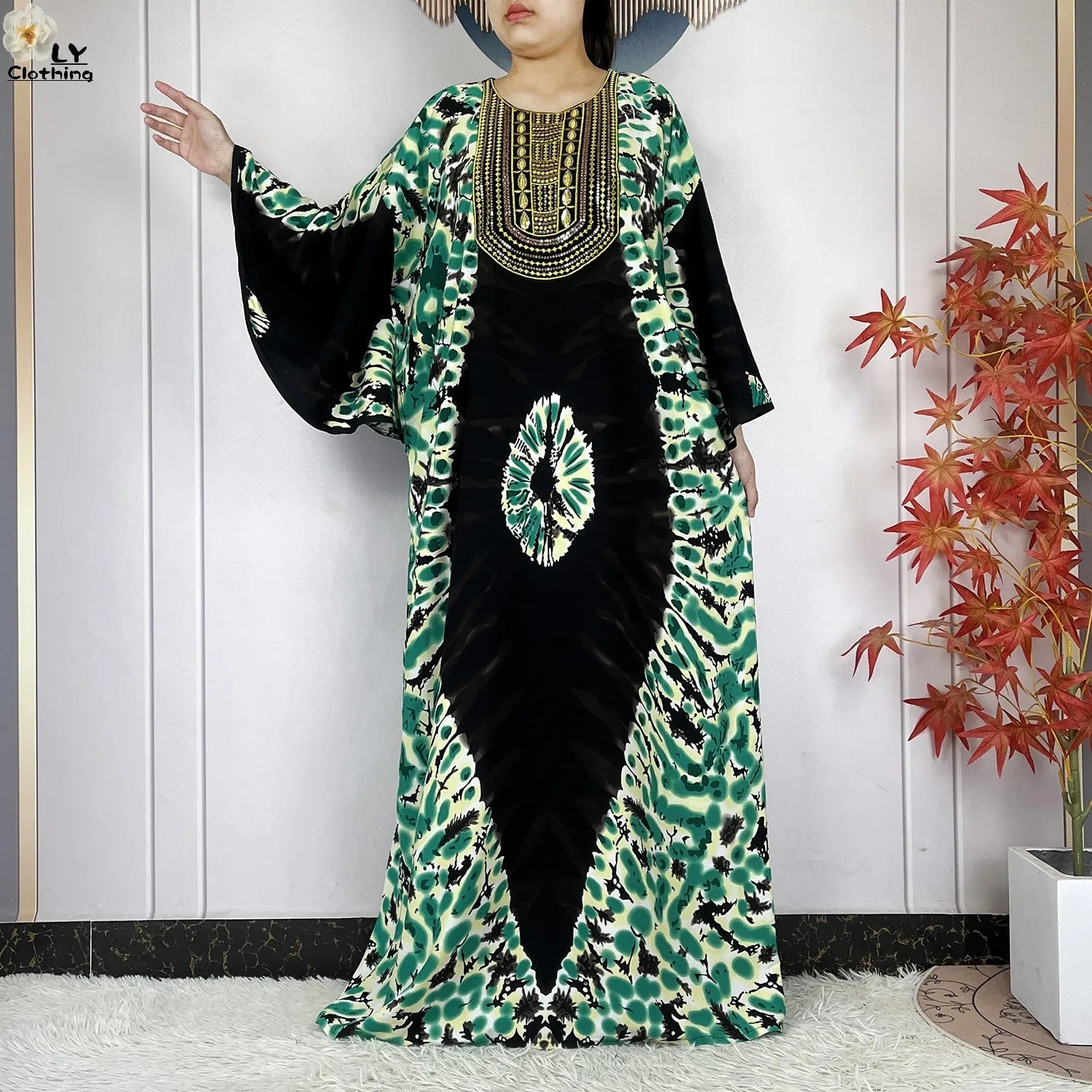 Summer Dress Bat Sleeve Casual Fashion Embroidered Round Neck LADYLYS