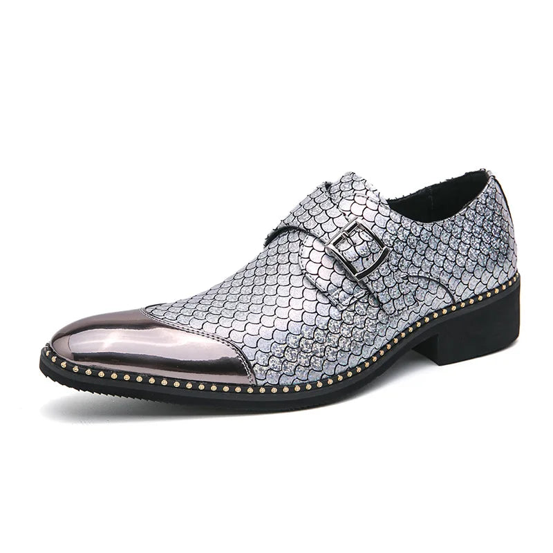 Glitter Men Formal Shoes Moccasins Italian Leather Luxury Fashion LADYLYS