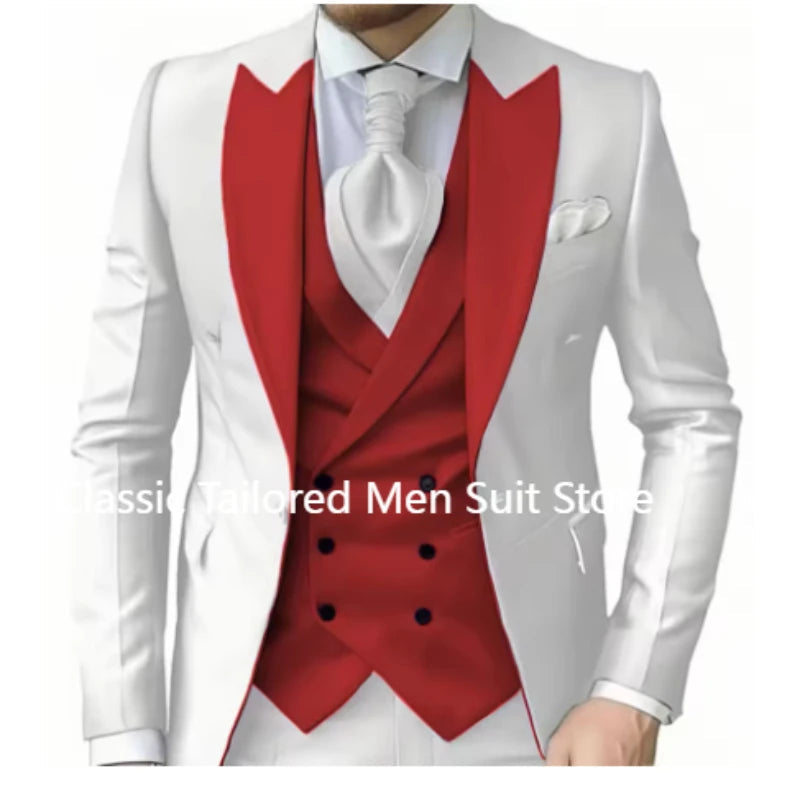 Elegant Wedding 3 Piece Jacket Pants Vest Full Set Luxury LADYLYS
