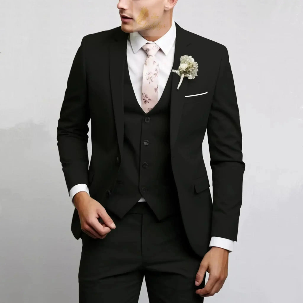 Men's Suits Regular Fit 3 Piece Elegant Tuxedos Set LADYLYS