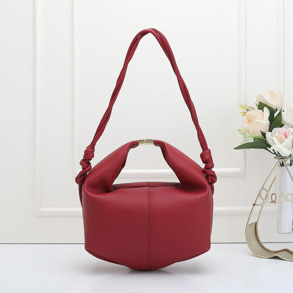 Sac à main en cuir litchi de couleur unie pour femme de haute qualité