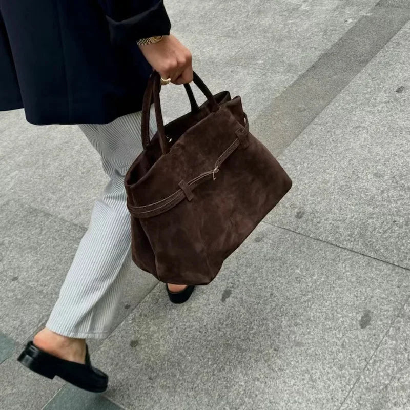 Sac fourre-tout en daim pour femme, sac à main d'hiver de grande capacité vintage