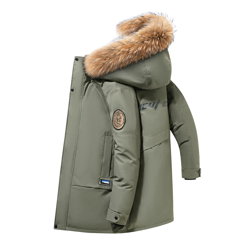 Automne Hiver Hommes Doudoune Cotas Chaud 90% Blanc Canard Vers Le Bas Veste À Capuche Parkas Multi-poches