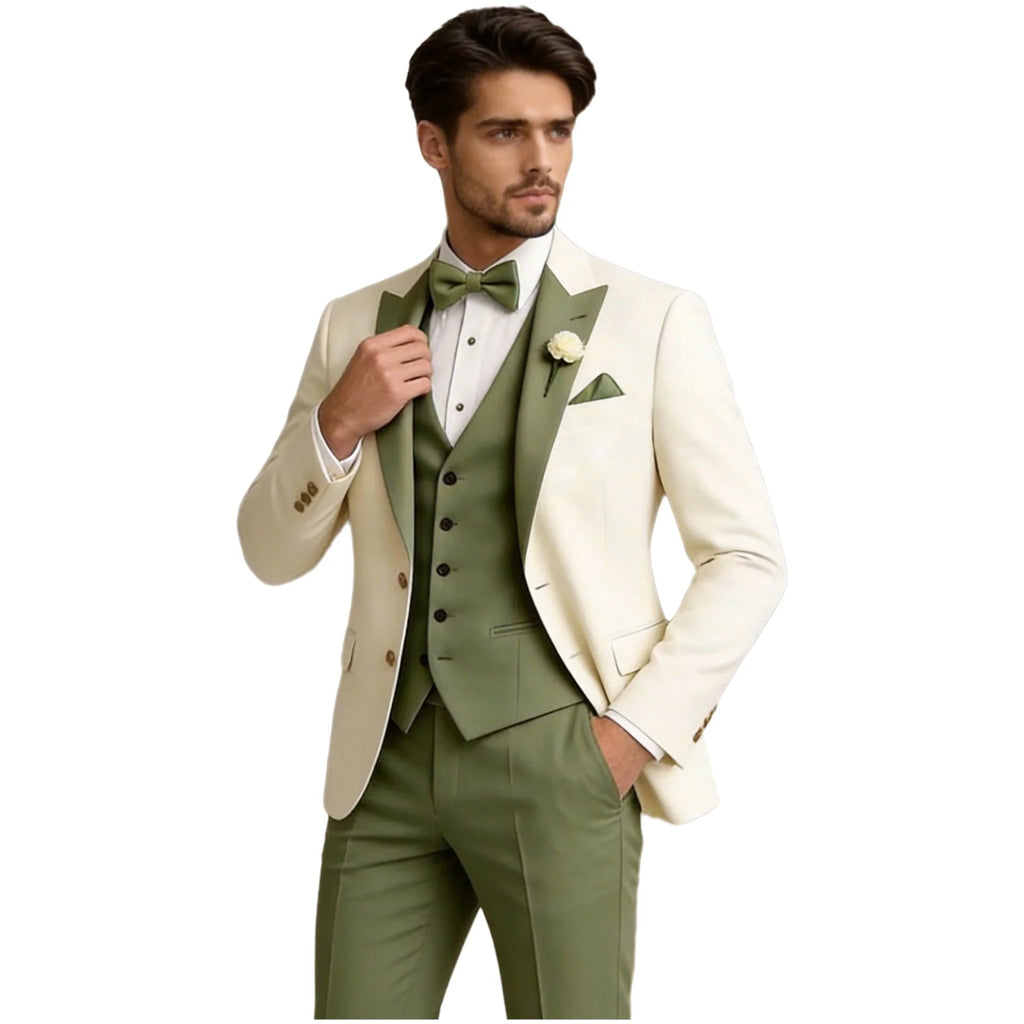 Men's Tailored Suit Three-Piece Set Casual Wedding Groomsmen LADYLYS