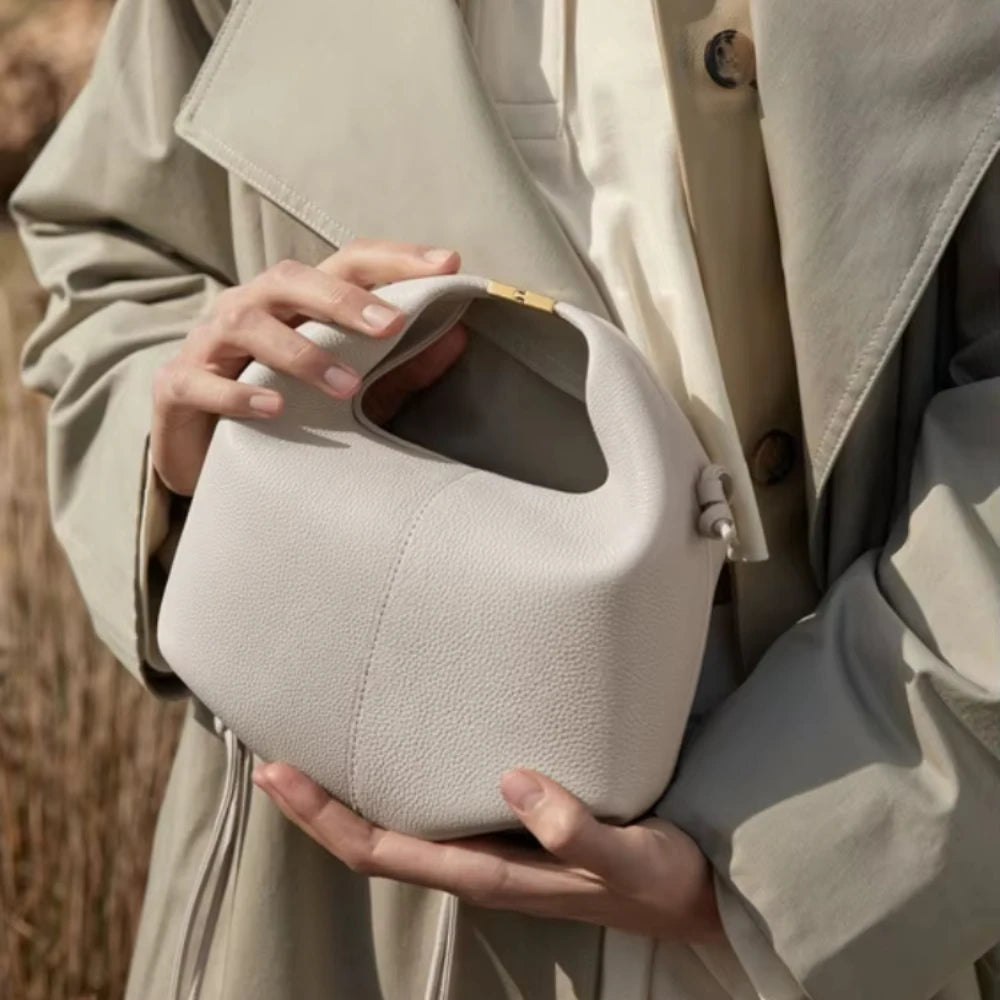 Sac à main en cuir litchi de couleur unie pour femme de haute qualité