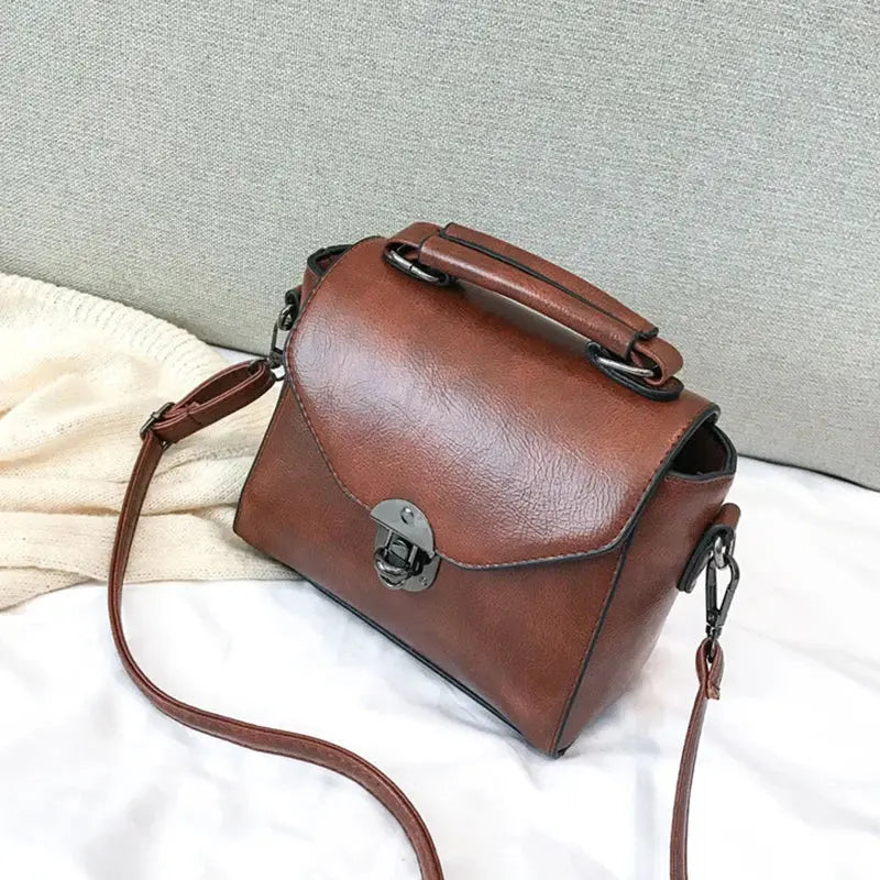 Vintage PU Leather Small Top-handle Ladies Luxury Messenger Bags LADYLYS