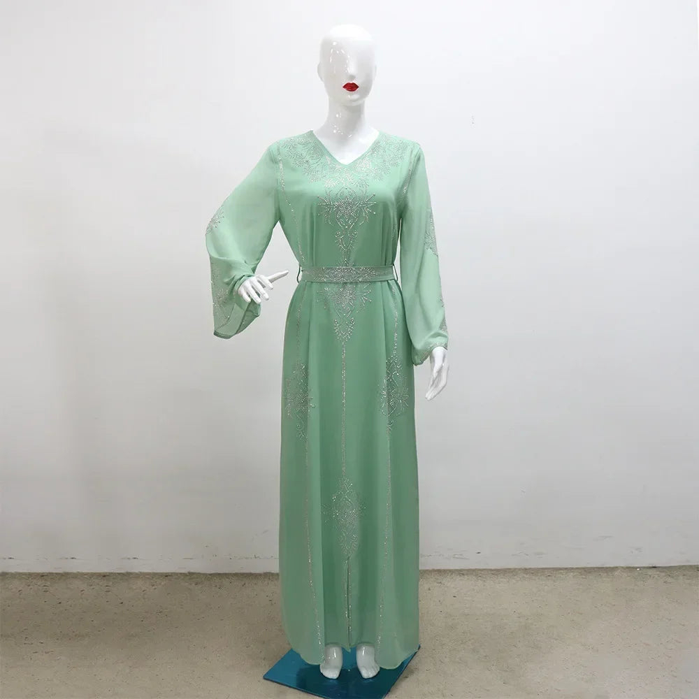 Luxury Abaya Diamonds Muslim Elegant Women Dresses LADYLYS