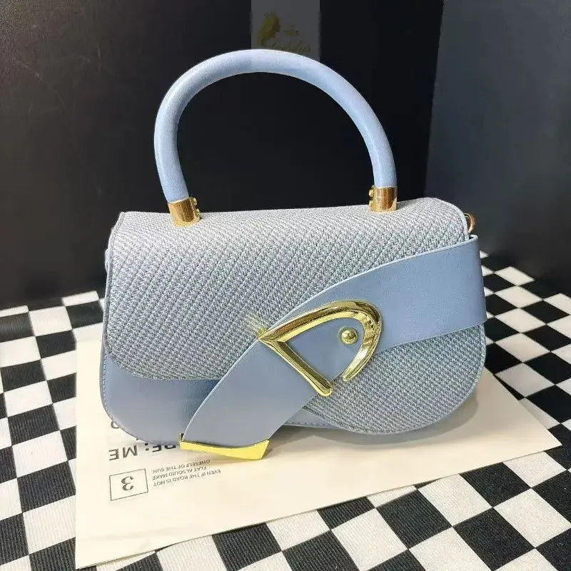 Elegant Minimalist Golden-Tone Hardware Adjustable Durable Handbag LADYLYS