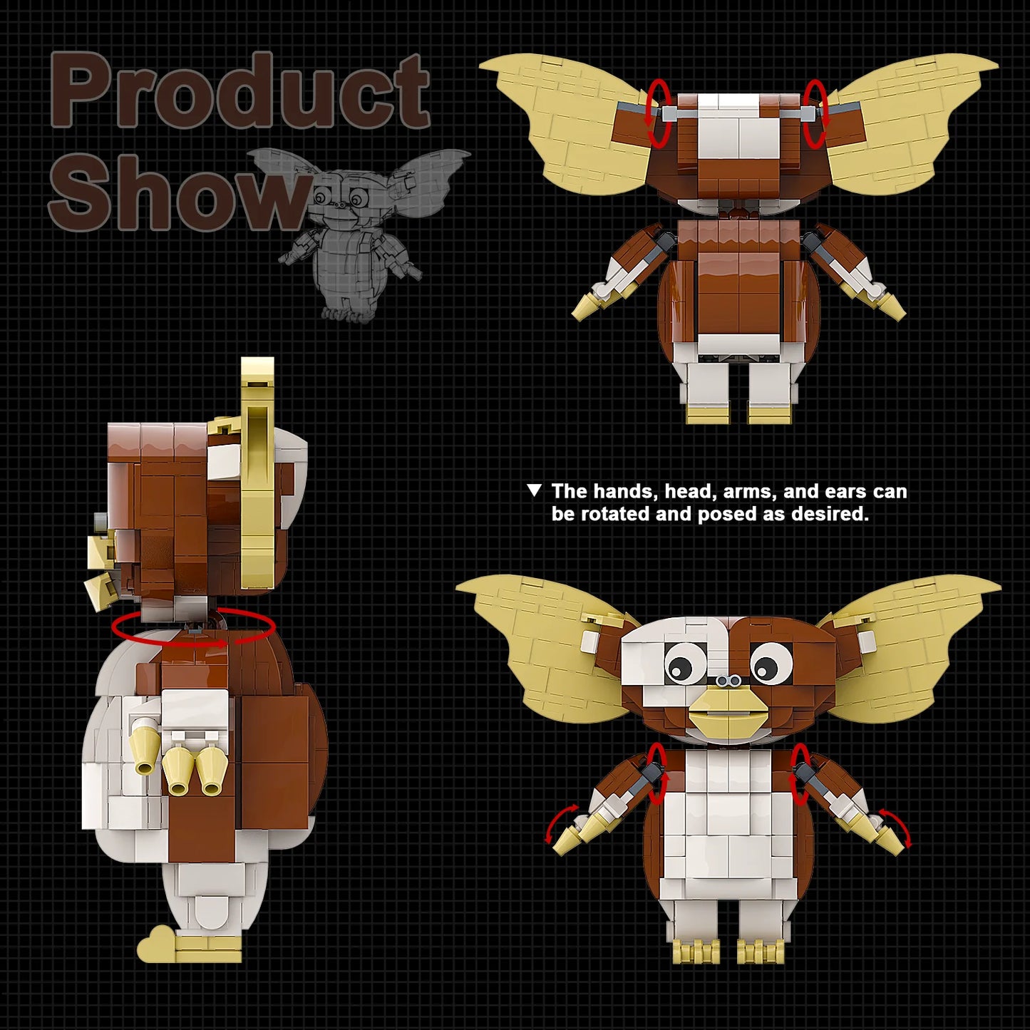 Personnage de jeu MOC Gremlins Gizmo Figurine d'action Elfes Blocs de construction Comédie Film d'horreur Brickheadz