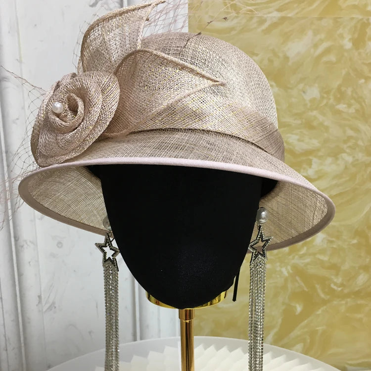 Chapeau en lin britannique X4138 pour femmes, chapeau seau de plage