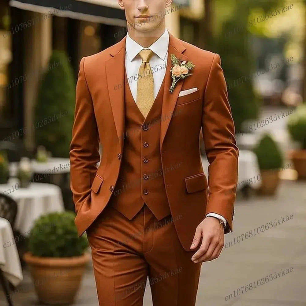 Business Male Tuxedos 3 Piece Set Jacket Vest Pants LADYLYS