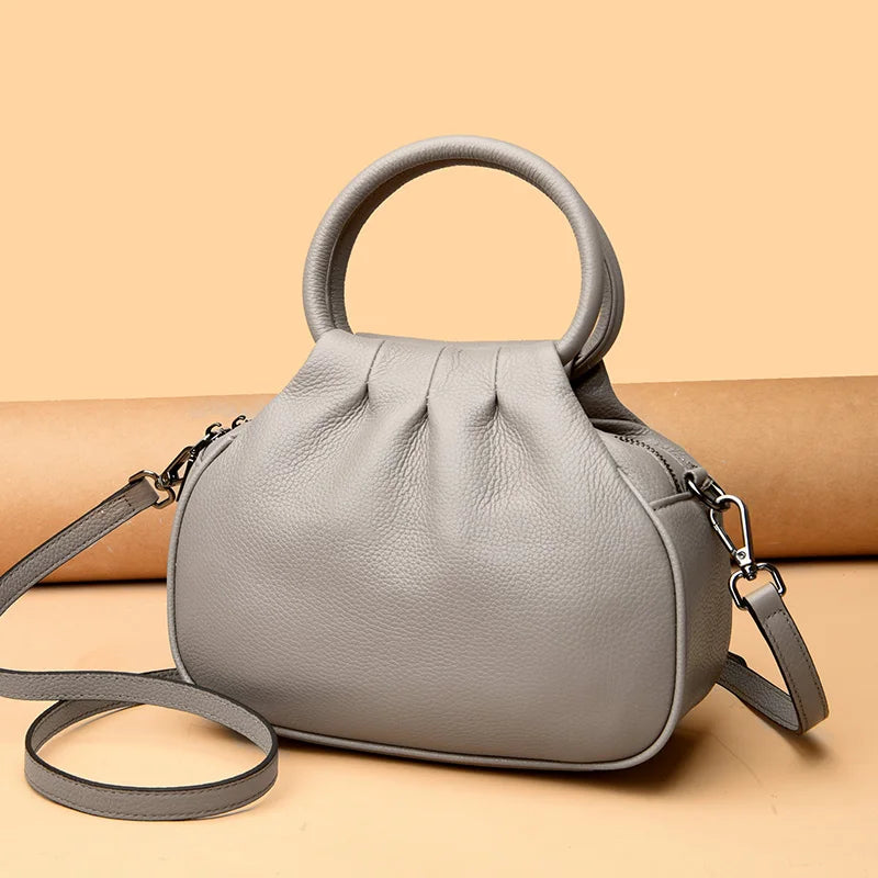 Sac à bandoulière en cuir de vachette 100 % de haute qualité pour femme, sac à main de luxe en cuir de couleur unie