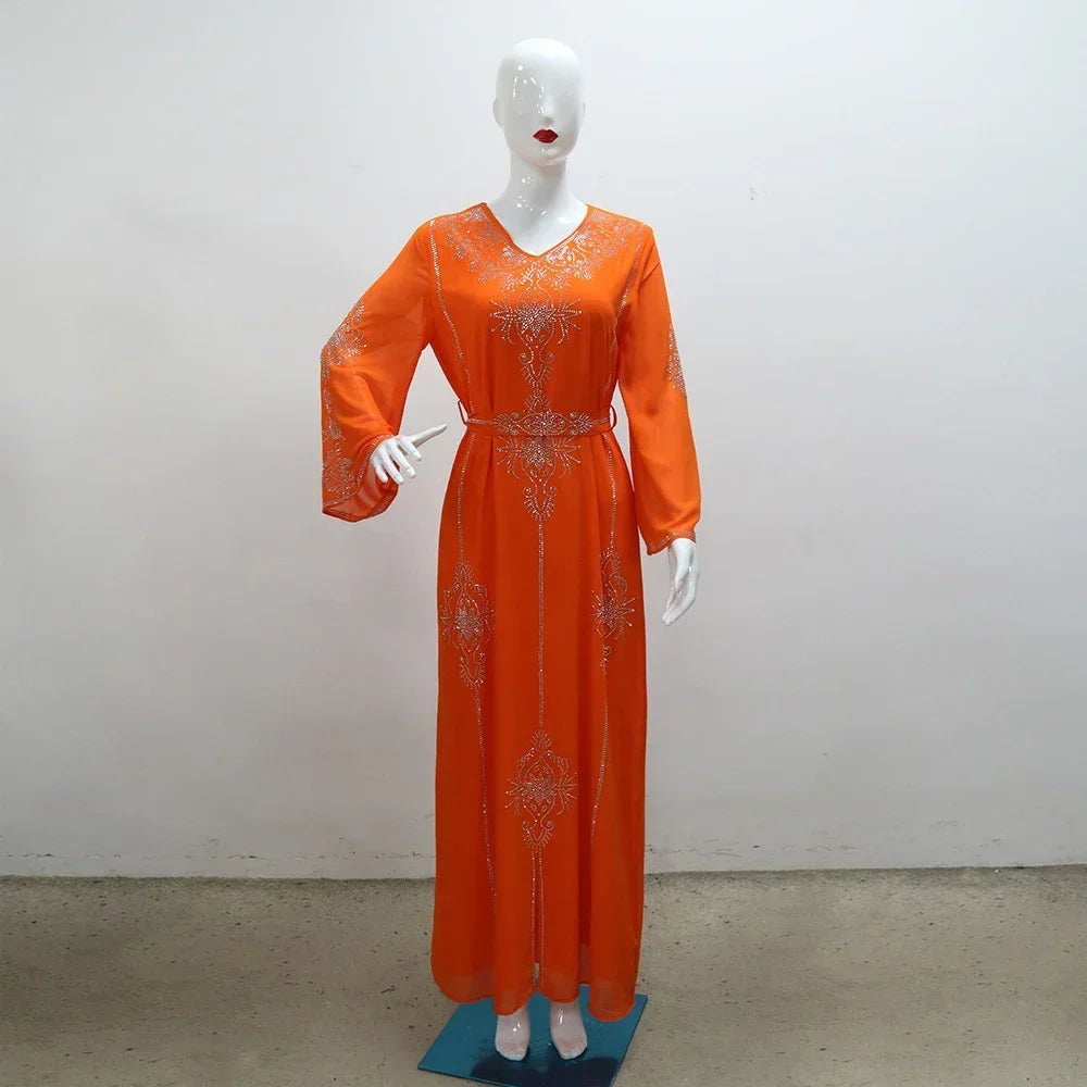 Luxury Abaya Diamonds Muslim Elegant Women Dresses LADYLYS