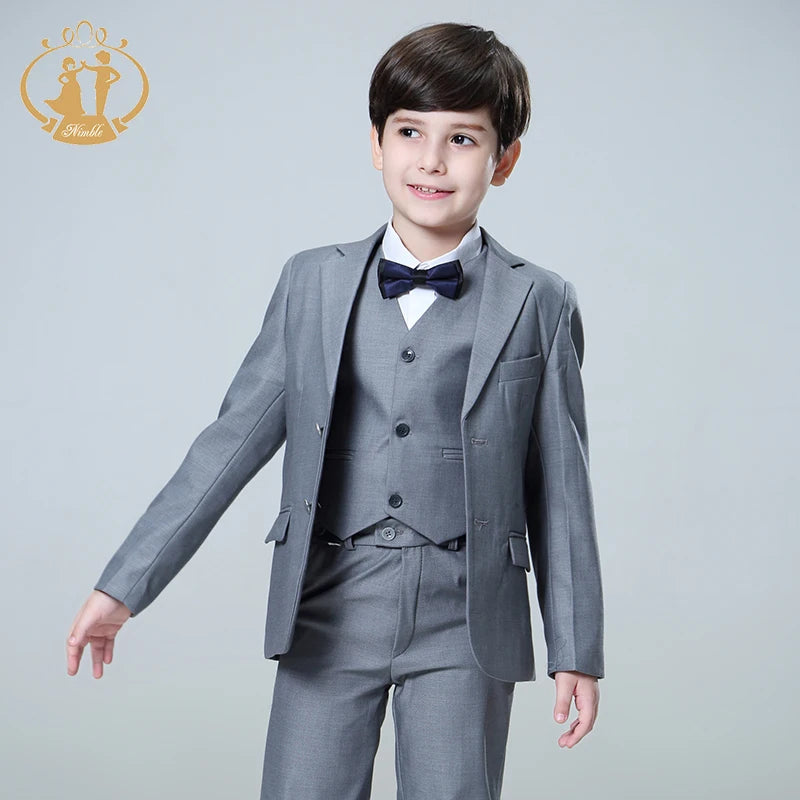 Nimble – Costume formel pour garçon, pour mariage, Costume d'hôte de fête pour enfants 3 pièces