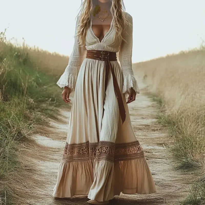 Ladies Vintage Western Cowgirl Ethnic Style Print Boho Dress LADYLYS