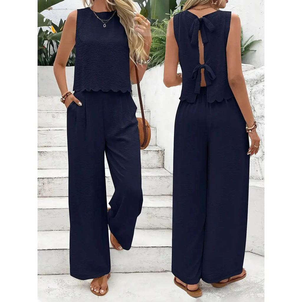 Summer New Women's Fashion Sleeveless Tank Top Casual Pants Set LADYLYS